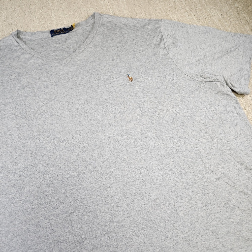 Polo Ralph Lauren Shirt Men 4XLT Gray‎ V Neck Pima Soft Cotton Gray Tall